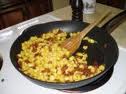 Baconed Hominy Seminole with tender corn kernels and crispy bacon strips