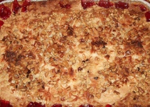 Golden dump cake with buttery crumb topping and moist center