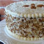 Italian Creme Layer Cake with creamy frosting and coconut pecan filling