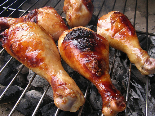 Maple Barbecued Chicken with glossy caramelized sauce on golden-brown thighs