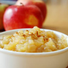 Sarah's Applesauce with cinnamon and chopped apples in a bowl