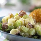 Creamy Picnic Celery and Potato Salad with red potatoes and mustard dressing