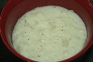 Creamy potato soup with tender potatoes in a rich, smooth broth